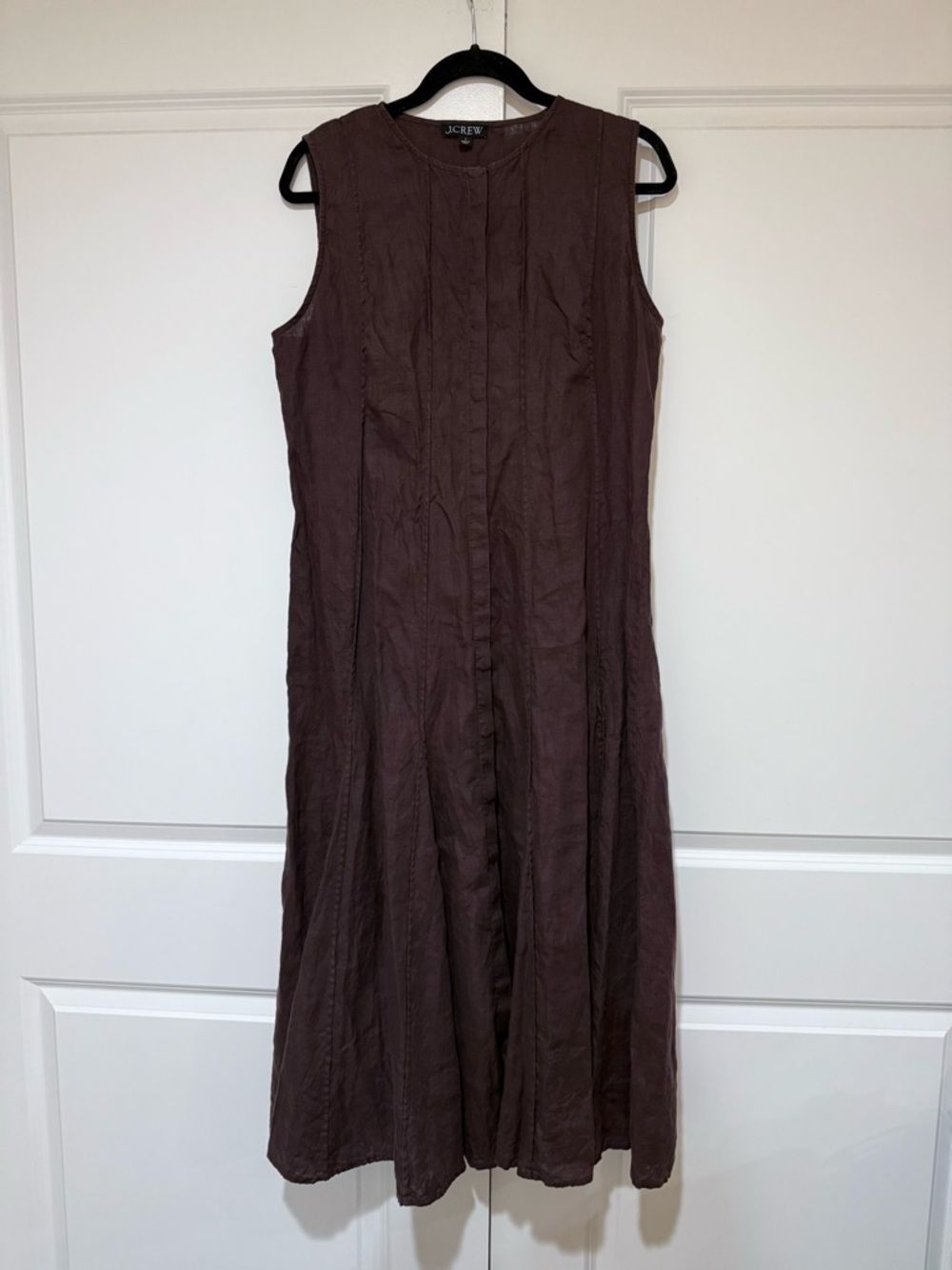 J. Crew Sleeveless Chocolate Brown 💯% Linen Dress ( No Belt)